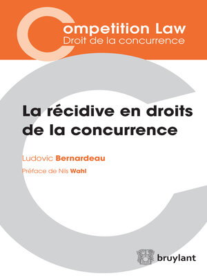 cover image of La récidive en droits de la concurrence